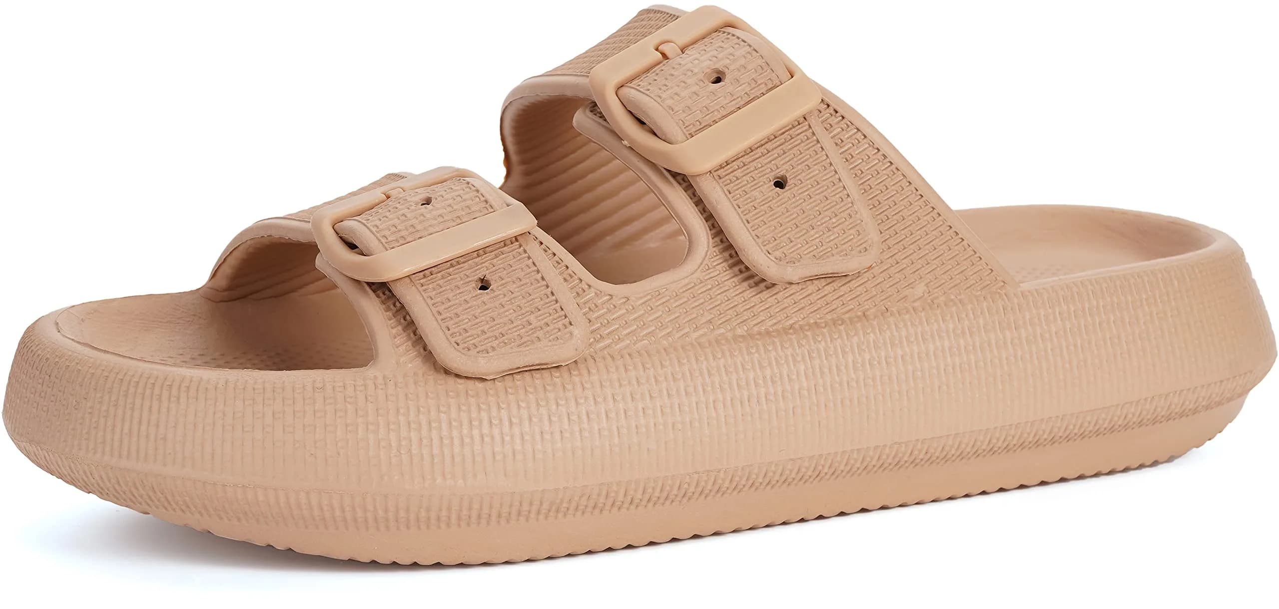 BRONAX Cushioned Shower Slides for Women & Men | 1.7-inch Thick Sole, Adjustable Buckle, EVA Support - main product image