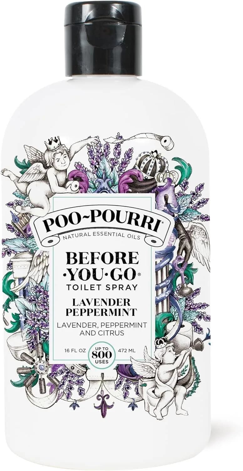 Poo-Pourri Before-You-Go Toilet Spray Lavender Peppermint 118ml (4 Fl Oz) | Odor Eliminator with Essential Oils — 16 Fl Oz