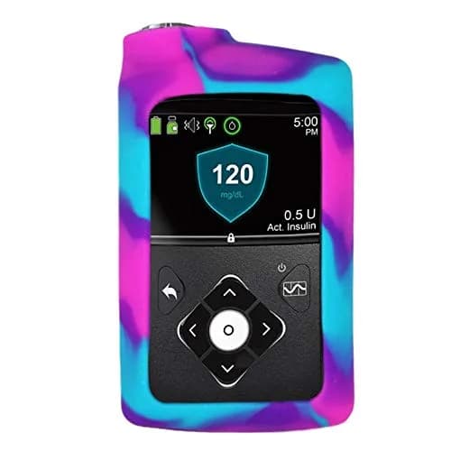 Sugar Medical Silicone Protective Insulin Pump Cover for Medtronic MiniMed 630G/640G/670G/770G, Pink/Purple/Blue (1-Pack) thumbnail 1