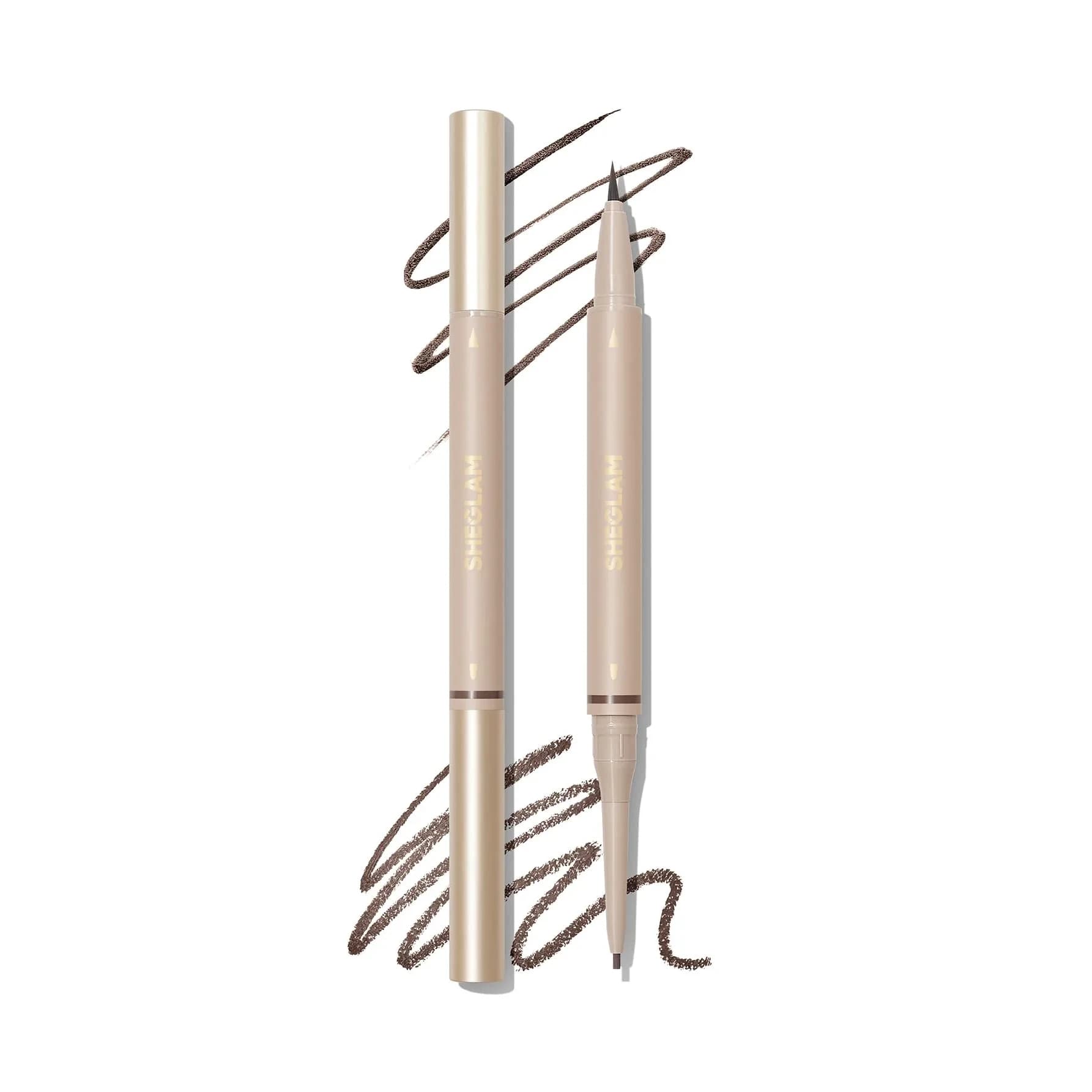 SHEGLAM Dual-Sided Eyebrow Pencil 11 Ebony | Waterproof Matte Cream & Liquid Pen — Auburn