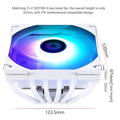 Thermalright AXP120-X67 White ARGB Low Profile CPU Cooler 67mm Height | Intel LGA 1700/1851 & AMD AM4 Compatible thumbnail 6