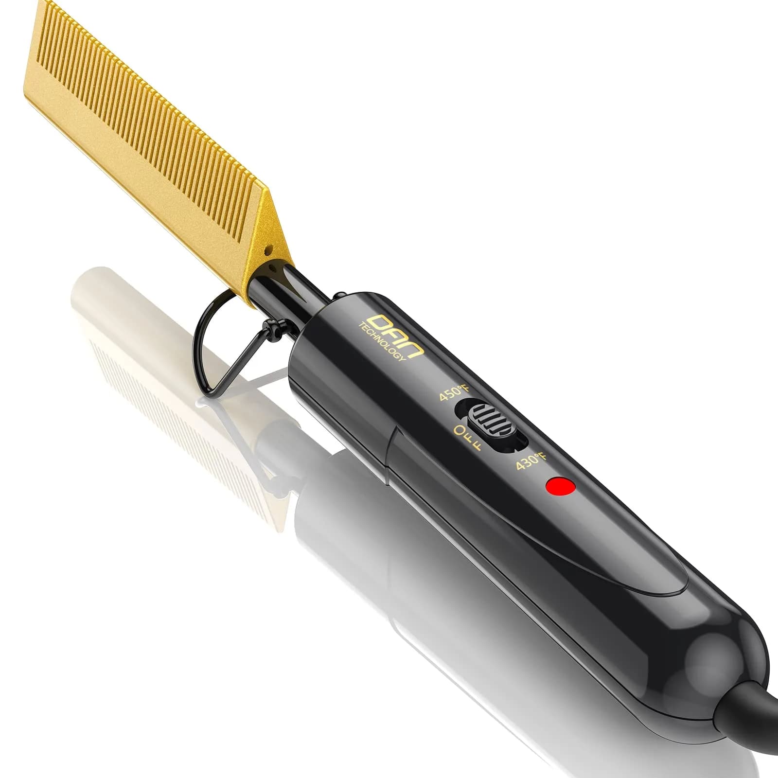 DAN Technology Electric Hot Comb for Wigs & Edges, 232°C (450°F) Dual Voltage Travel Straightener | Ceramic Glaze - main product image