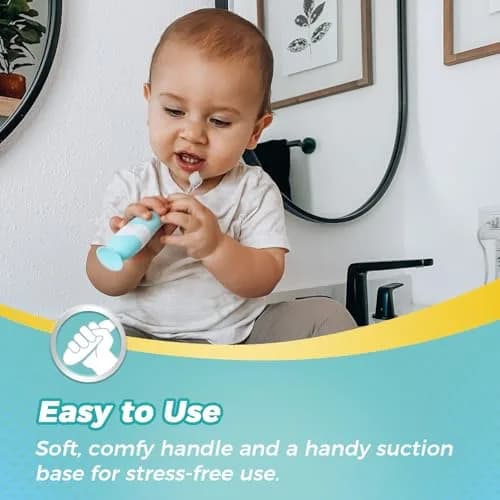 Papablic Debby Toddler Sonic Electric Toothbrush for Ages 1-3, Blue Dino with 4 Brush Heads | Gentle Sonic Vibrations & Smart Timer thumbnail 6