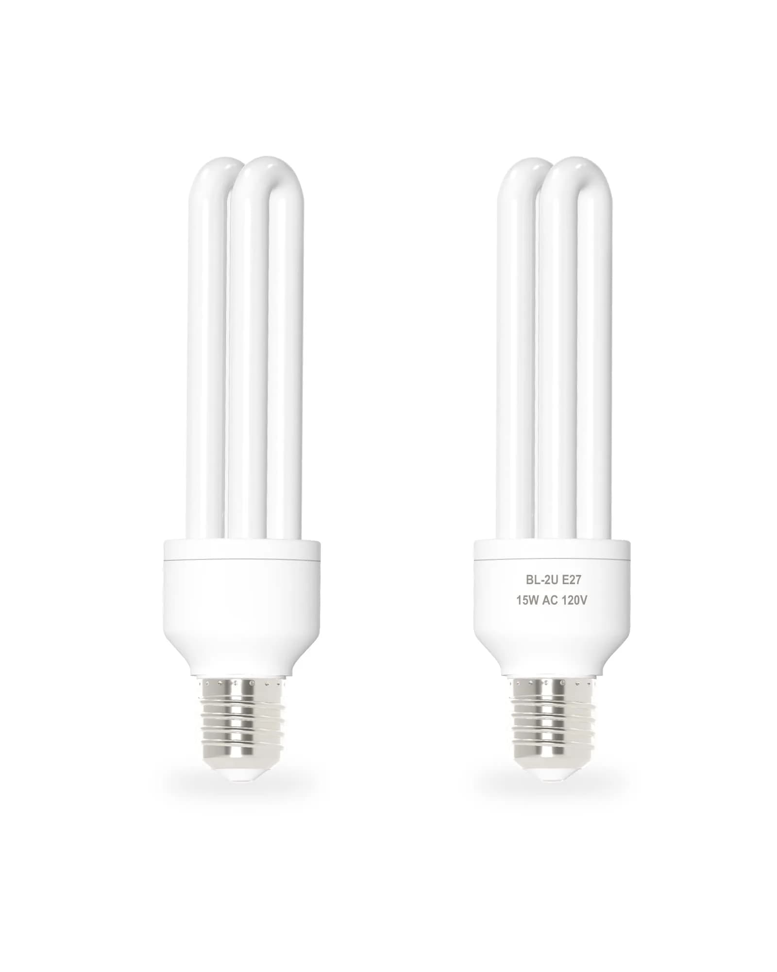 Dichroma E27 U Type 15W Bug Zapper Replacement Bulbs 2-Pack | 1100 Lumens Daylight White - main product image