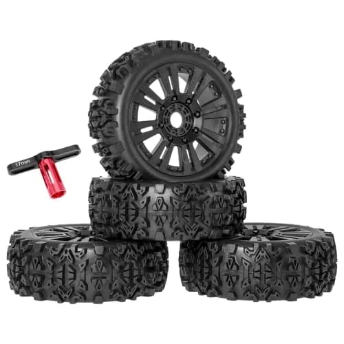 RC Station 1/8 Scale RC Buggy Tires 17mm Hex Wheels (120mm x 42mm) | Off-Road Grip for Arrma, Losi, HPI thumbnail 1