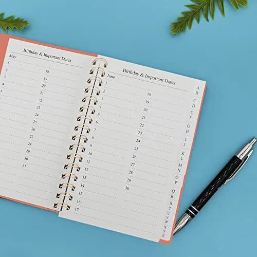 Nokingo Telephone Address & Birthday Book with Tabs, Rose, 3.5x5.25 inch | Organizer for Contacts & Passwords thumbnail 3