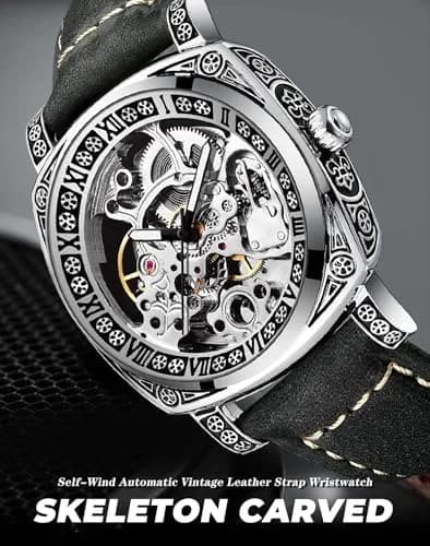 FORSINING Square Luxury Retro Mechanical Watch for Men 42mm (1.65in) | Automatic Self-Wind thumbnail 8