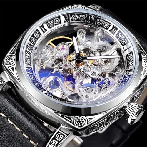 FORSINING Square Luxury Retro Mechanical Watch for Men 42mm (1.65in) | Automatic Self-Wind thumbnail 2