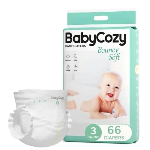 Babycozy Size 3 Disposable Diapers 16-28lb | Hypoallergenic & Eco-Friendly thumbnail 1