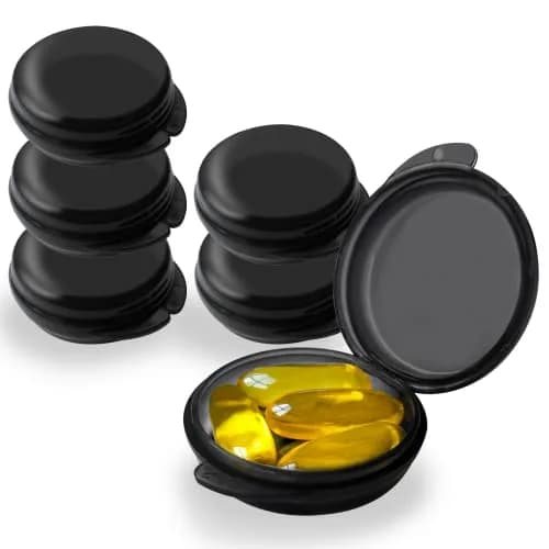 UHOUSE Small Pill Box (6 PCS, 4cm Diameter) | Portable Medicine Storage Container thumbnail 1