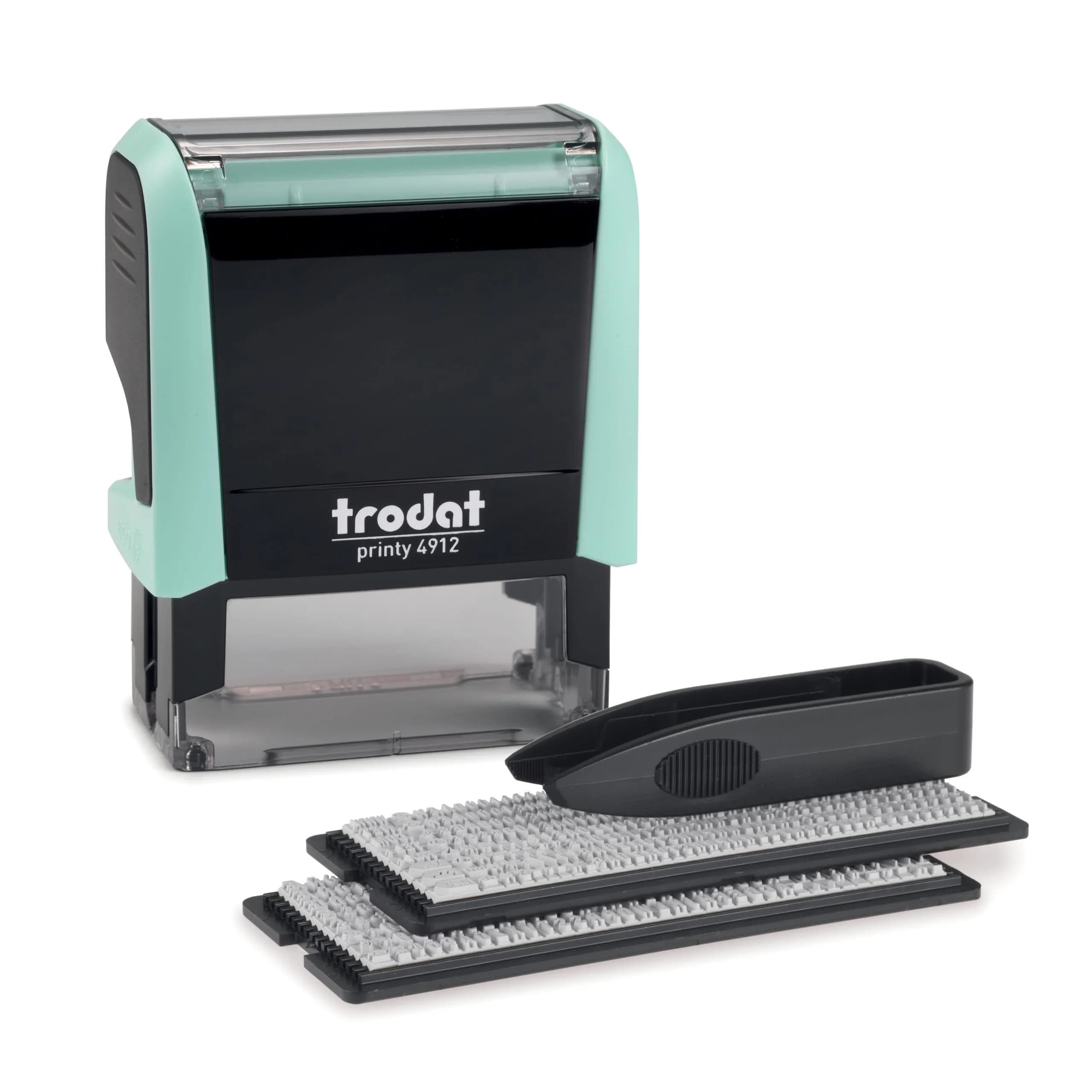 Trodat Printy 4912 Self Inking DIY Stamp Kit – Black Ink, 3/4” x 1-7/8” | Customizable message stamp