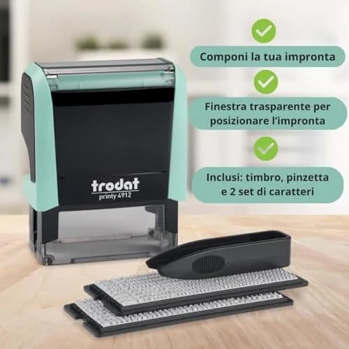Trodat Printy 4912 Self Inking DIY Stamp Kit – Black Ink, 3/4” x 1-7/8” | Customizable message stamp thumbnail 2