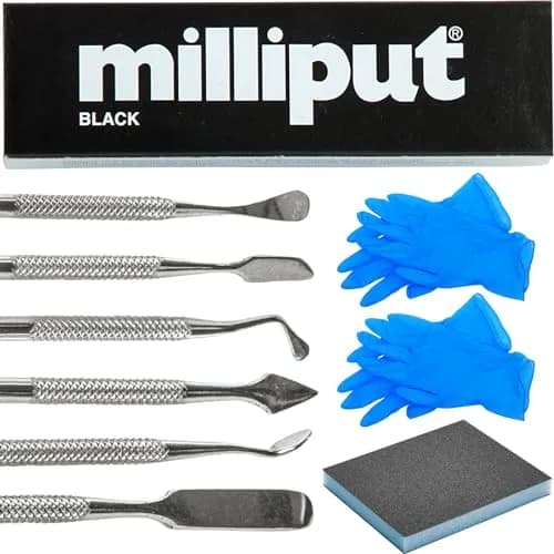 Creative Crafters Black 10 Piece Bonding_adhesive | Epoxy Putty Kit with Tools & Gloves, Air Dry, Moldable Plastic, Ceramic & Marble Repair thumbnail 1