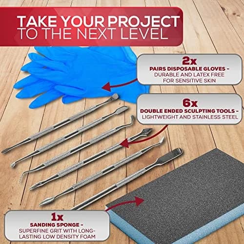 Creative Crafters Black 10 Piece Bonding_adhesive | Epoxy Putty Kit with Tools & Gloves, Air Dry, Moldable Plastic, Ceramic & Marble Repair thumbnail 5