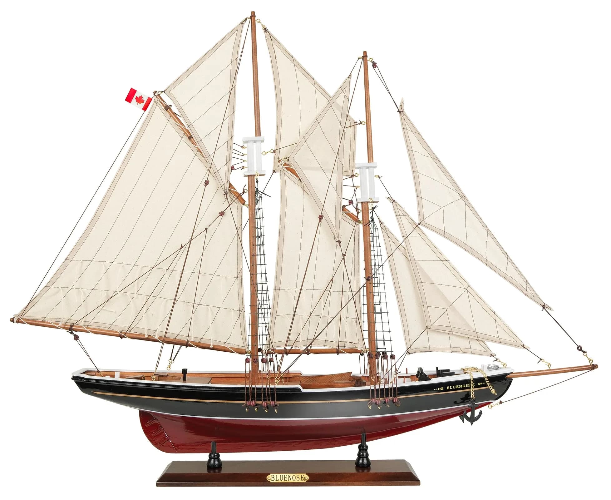 SAILINGSTORY Bluenose Wooden Sailboat Model Ship 67.3cm (26.5"L x 3.95"W x 21.25"H) | Historical Nautical Decor — Large