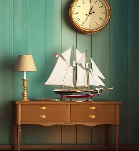 SAILINGSTORY Bluenose Wooden Sailboat Model Ship 67.3cm (26.5"L x 3.95"W x 21.25"H) | Historical Nautical Decor thumbnail 6