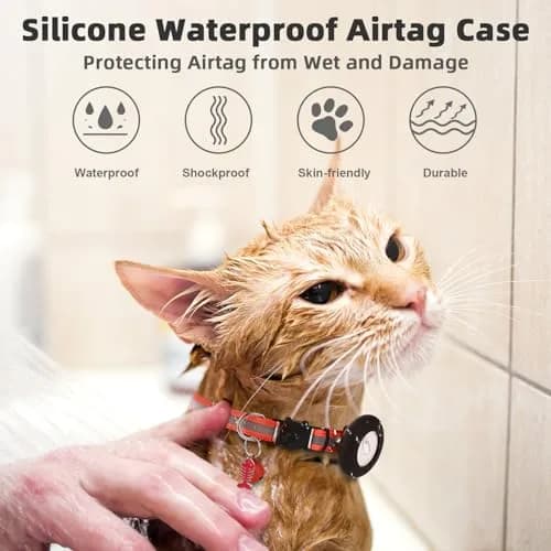 SimpleThings Red Airtag Cat Collar with Bell & Safety Buckle | Reflective Nylon, Adjustable 22-35cm thumbnail 6
