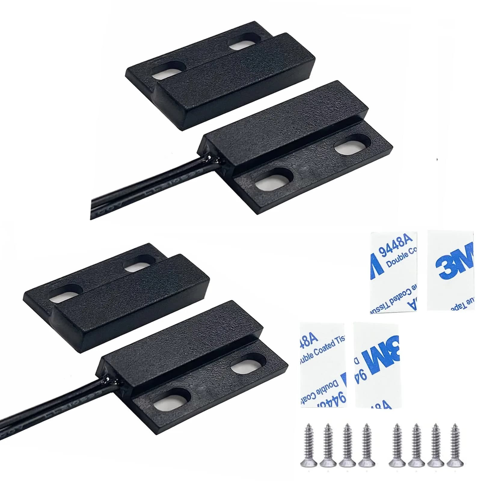 AOAUTO Magnetic Reed Switch 23mm x 14mm x 6mm | Normally Open Wired Door Sensor 2-Pack - main product image