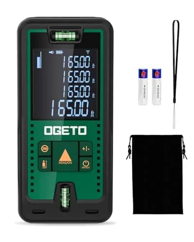 Ogeto Laser Distance Meter 165ft (50m) with Dual Bubble Levels & Pythagorean Mode | Accurate Digital Measuring Tool thumbnail 1