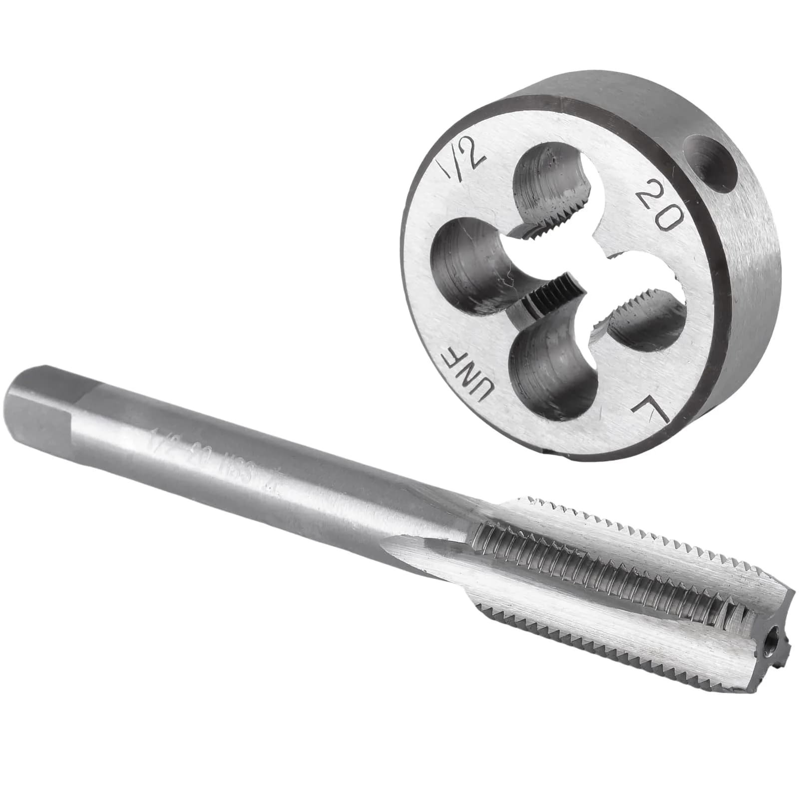 Burkit 1/2"-20 UNF Left Hand Tap and Die Set, 3.3 oz | Thread Cutting & Repair Tool
