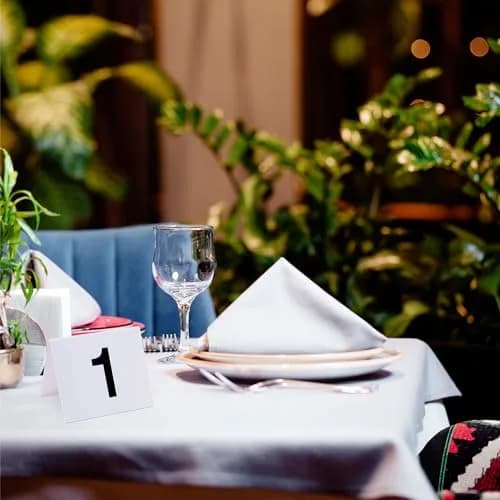 Tapix Restaurant Table Numbers 1-50 White | Durable Plastic Tent Markers for Events thumbnail 4