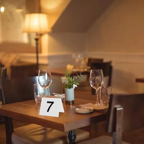 Tapix Restaurant Table Numbers 1-50 White | Durable Plastic Tent Markers for Events thumbnail 6