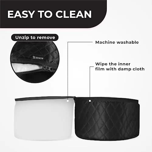 SISWOW Hair Steamer Thermal Heat Cap for Natural Hair | Deep Conditioning & Moisture (110V, 45W, Black) thumbnail 5