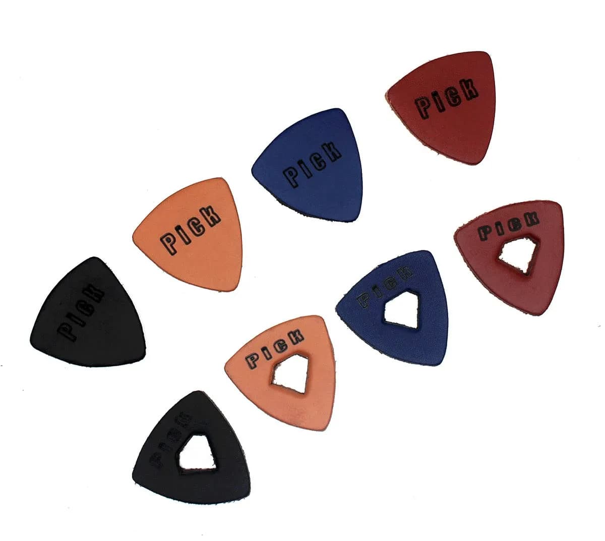 TUOREN Soft Leather Ukulele Picks 8 Pack | Produces Richer Warmer Tone for Ukulele Guitar Bass - main product image