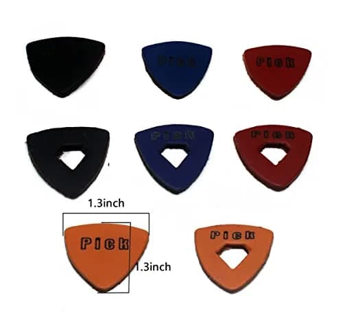 TUOREN Soft Leather Ukulele Picks 8 Pack | Produces Richer Warmer Tone for Ukulele Guitar Bass thumbnail 4