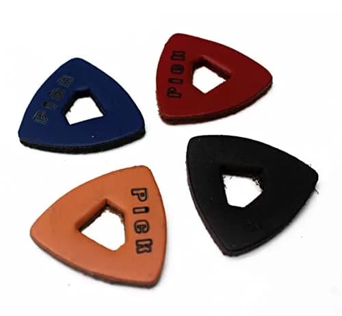 TUOREN Soft Leather Ukulele Picks 8 Pack | Produces Richer Warmer Tone for Ukulele Guitar Bass thumbnail 2