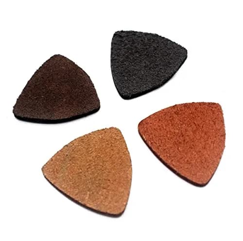 TUOREN Soft Leather Ukulele Picks 8 Pack | Produces Richer Warmer Tone for Ukulele Guitar Bass thumbnail 3