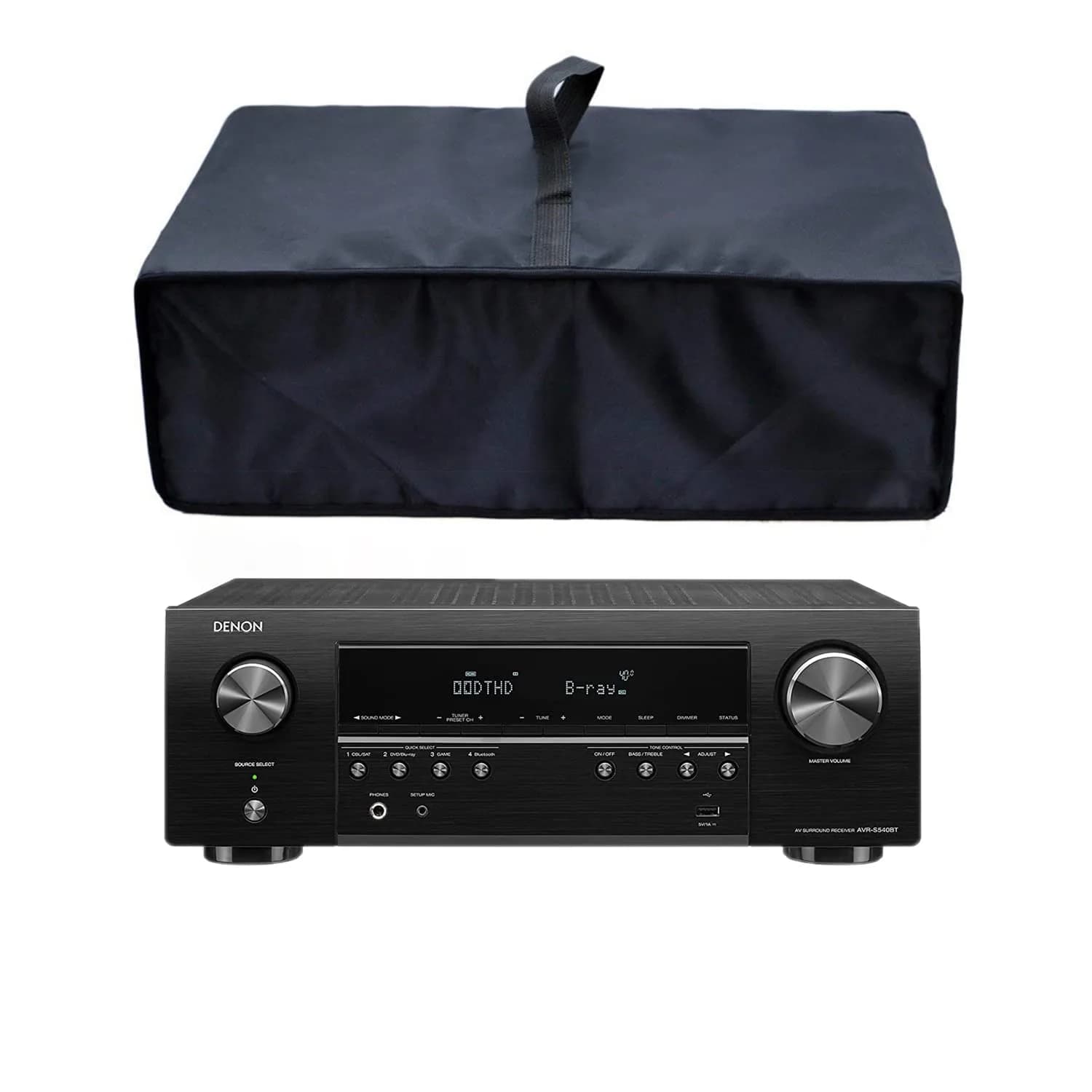 Y8HM Nylon Fabric Dust Cover for Denon AVR-S540BT Receiver / Sony STRDH190/STRDH590/STRDH790 Receiver, Black - main product image