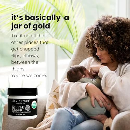 Tiny Human Supply Co Nipple Crack USDA Organic Balm, 1.8 oz (51 g) Jar — 3-Pack for Breastfeeding Mothers thumbnail 8