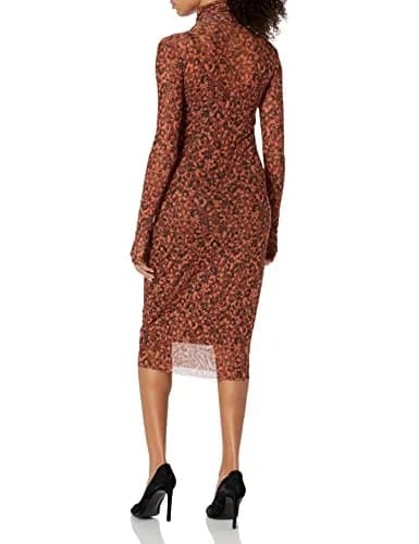 Steve Madden Vivienne Casual Dress X-Small US | Psychedelic Dreams Print, Mocha Bisque, Long Sleeve thumbnail 2