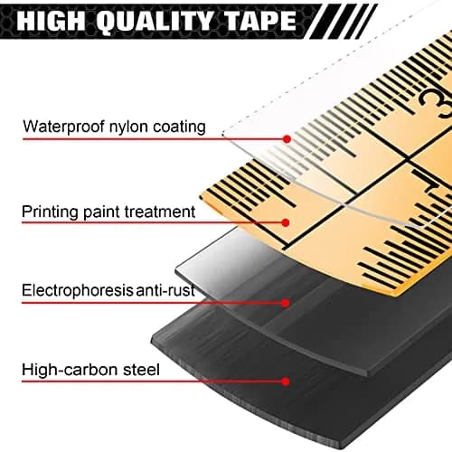 WISEUP Industrial Magnetic Tape Measure with Fractions 1/8 and Metric | Self-locking, Accurate, Durable thumbnail 2