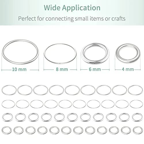 Uniclife Jewelry Findings 4 mm Silver Jump Rings | 1000 Pack for DIY Jewelry & Crafts thumbnail 6