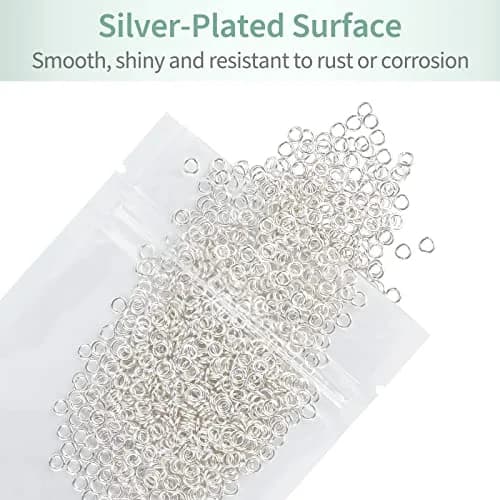 Uniclife Jewelry Findings 4 mm Silver Jump Rings | 1000 Pack for DIY Jewelry & Crafts thumbnail 7