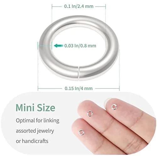 Uniclife Jewelry Findings 4 mm Silver Jump Rings | 1000 Pack for DIY Jewelry & Crafts thumbnail 2