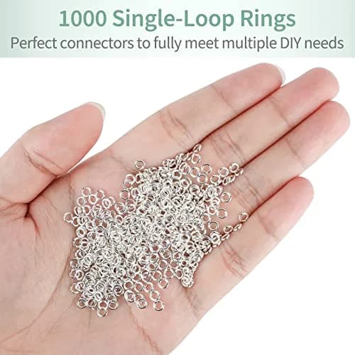 Uniclife Jewelry Findings 4 mm Silver Jump Rings | 1000 Pack for DIY Jewelry & Crafts thumbnail 3