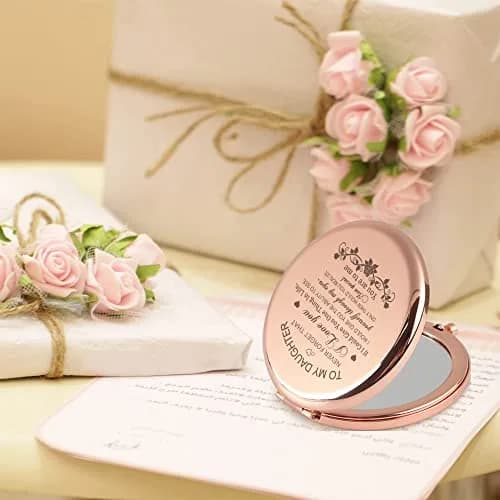 GAOLZIUY Rose Gold Daughter Compact Mirror | 7.49cm (2.95in) Diameter thumbnail 9
