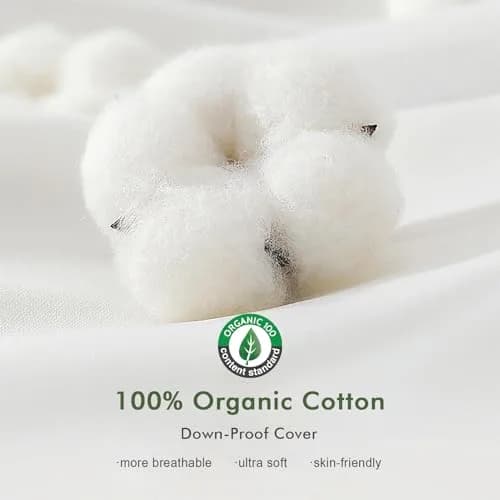 TOPGREEN Feather Down Throw Pillow Inserts 18 x 18 | Organic Cotton, Soft & Lofty (70-120 chars) thumbnail 6
