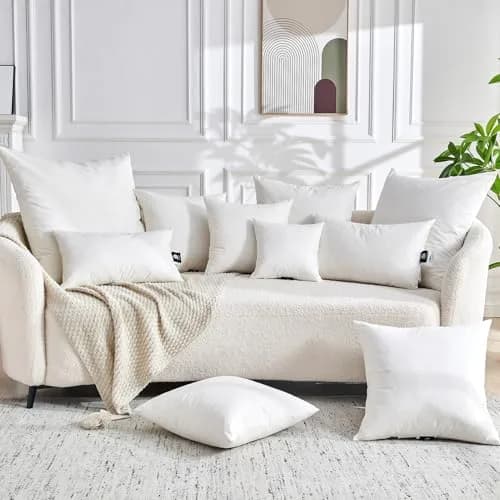 TOPGREEN Feather Down Throw Pillow Inserts 18 x 18 | Organic Cotton, Soft & Lofty (70-120 chars) thumbnail 2