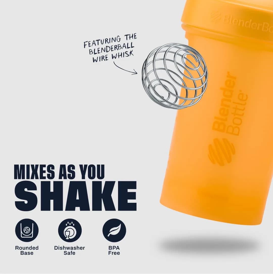 BlenderBottle Classic V2 Shaker Bottle 28-Ounce Mango | Patented Mixing System for Protein Shakes & Smoothies thumbnail 3