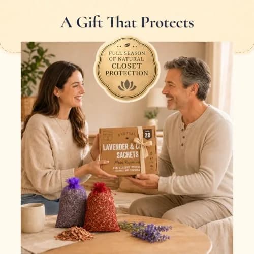 HOUNDSBAY Cedar and Lavender Sachets for Drawers and Closets 20 Packs | Natural Moth & Pest Repellent with Fresh Scent (120 characters) thumbnail 6