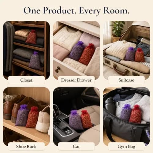 HOUNDSBAY Cedar and Lavender Sachets for Drawers and Closets 20 Packs | Natural Moth & Pest Repellent with Fresh Scent (120 characters) thumbnail 4