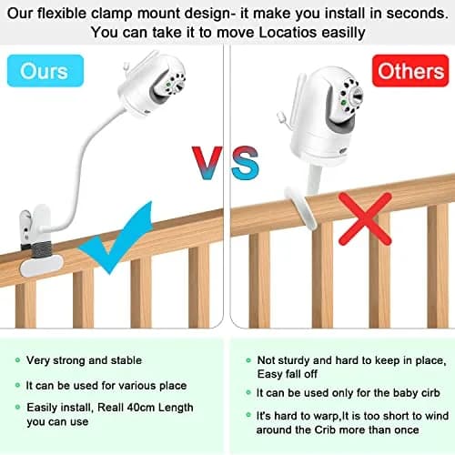 AOZTSUN Flexible Clip Clamp Mount for Infant Optics DXR-8/DXR-8 PRO Camera | 40cm (15.7 inch) Gooseneck Arm thumbnail 2