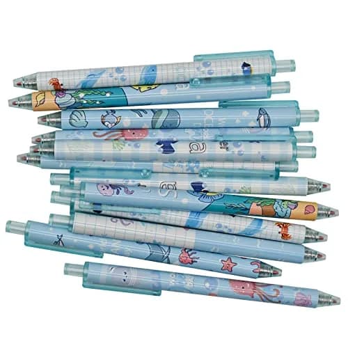 Maydahui 12 PCS Blue Sea Animal Gel Pens Black Ink Retractable | Smooth Writing, 0.5mm Fine Point thumbnail 9