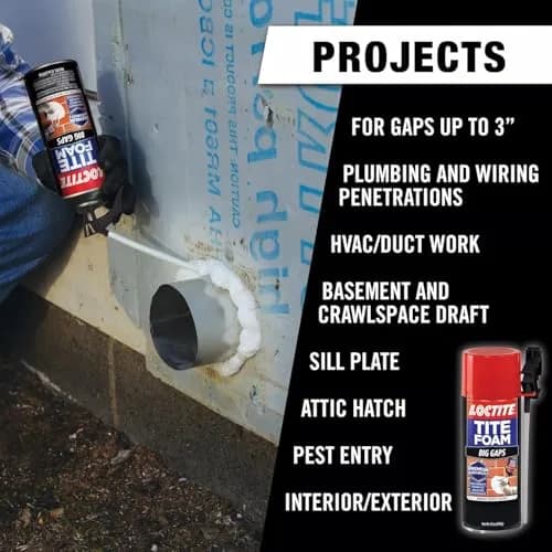 Loctite Tite Foam Gaps & Cracks and Big Gaps Insulating Foam Sealant Bundle 396g (2x12 fl oz) | Seals & Insulates Large Openings thumbnail 7