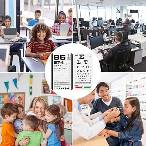 PECULA Pocket Eye Chart 2-Pack | Snellen & Rosenbaum Charts for Vision Testing thumbnail 7