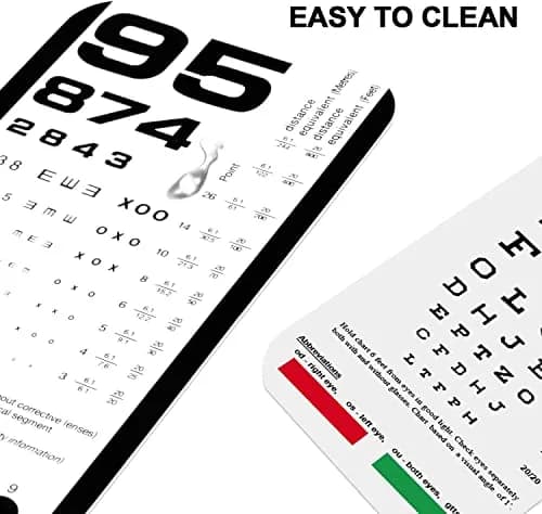 PECULA Pocket Eye Chart 2-Pack | Snellen & Rosenbaum Charts for Vision Testing thumbnail 3